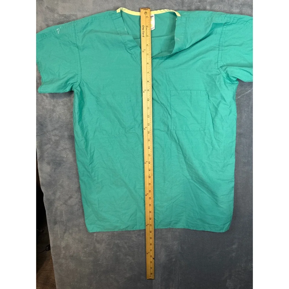 Standard Textile Scrub Set Small Teal Green V-Neck Top Drawstring Pants Medical